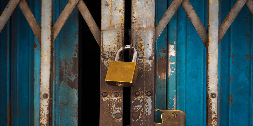 Padlock On Stuck On Door